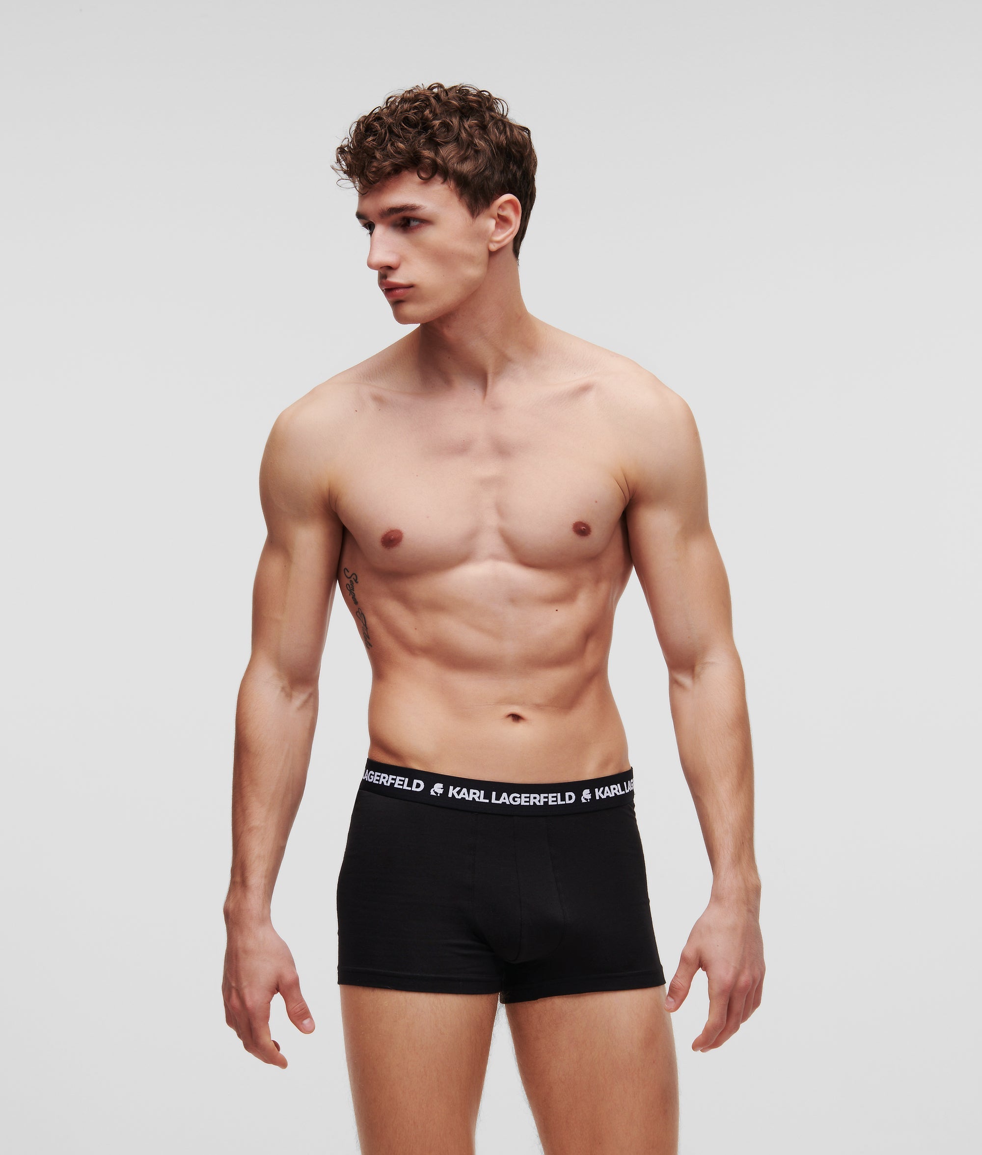 Karl Lagerfeld Mens 3 Pack Logo Trunks In Black