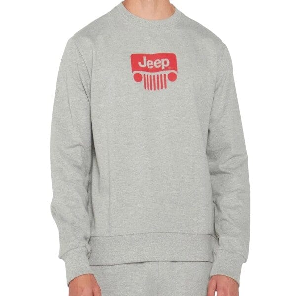 Jeep Mens Icon Crew Neck Sweatshirt In Grey