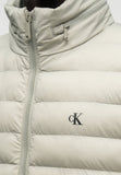 Calvin Klein Mens Long Sleeve Nylon Hooded Puffer Jacket In Fog