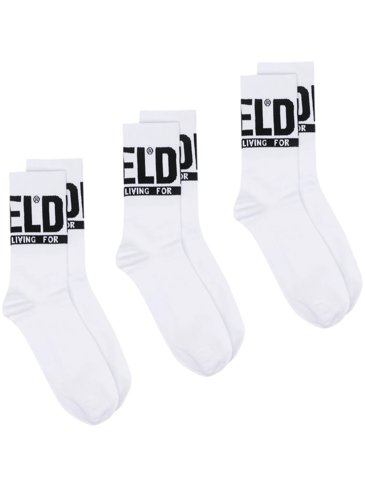 Diesel Mens Skm-Ray 3 Pack White And Black Socks