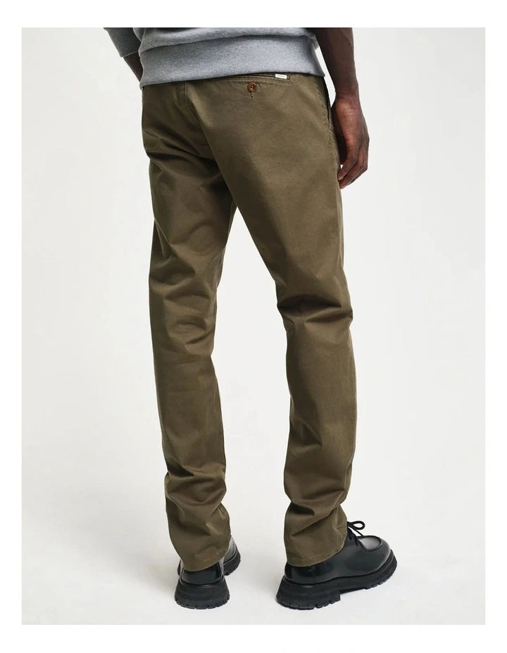 Gant Slim Twill Chinos In Green
