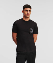 Karl Lagerfeld 245M1713Ikonik 2.0 Monogram Pocket Tee Black