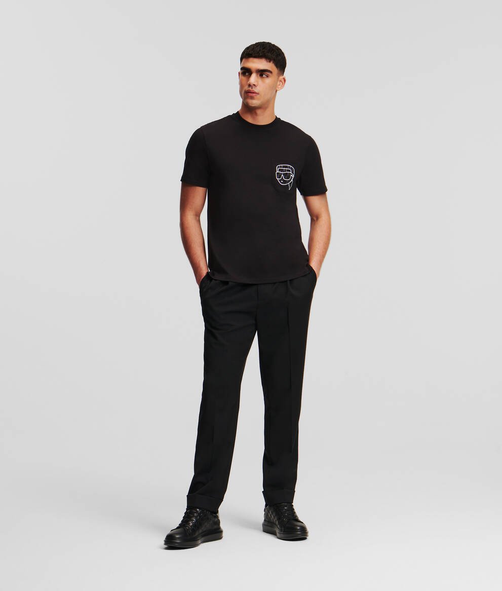 Karl Lagerfeld 245M1713Ikonik 2.0 Monogram Pocket Tee Black