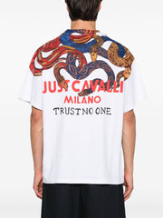 Just Cavalli 77Oaga01 Cj706 Piquet Cotton Tshirt  White