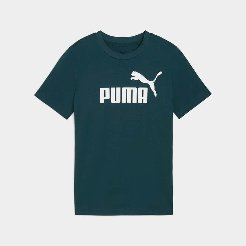 Puma Boys Essential No.1 Logo T-Shirt In Green Blue