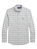 Polo Mens Long Sleeve Check Shirt In White