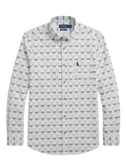Polo Mens Long Sleeve Check Shirt In White