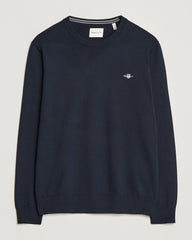 Gant 344220 Mens Classic Cotton C-Neck Crew Top Blue
