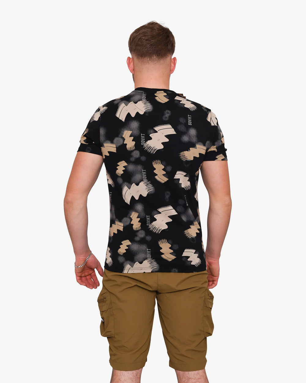 Soviet Mens Infinite Print T-Shirt In Black