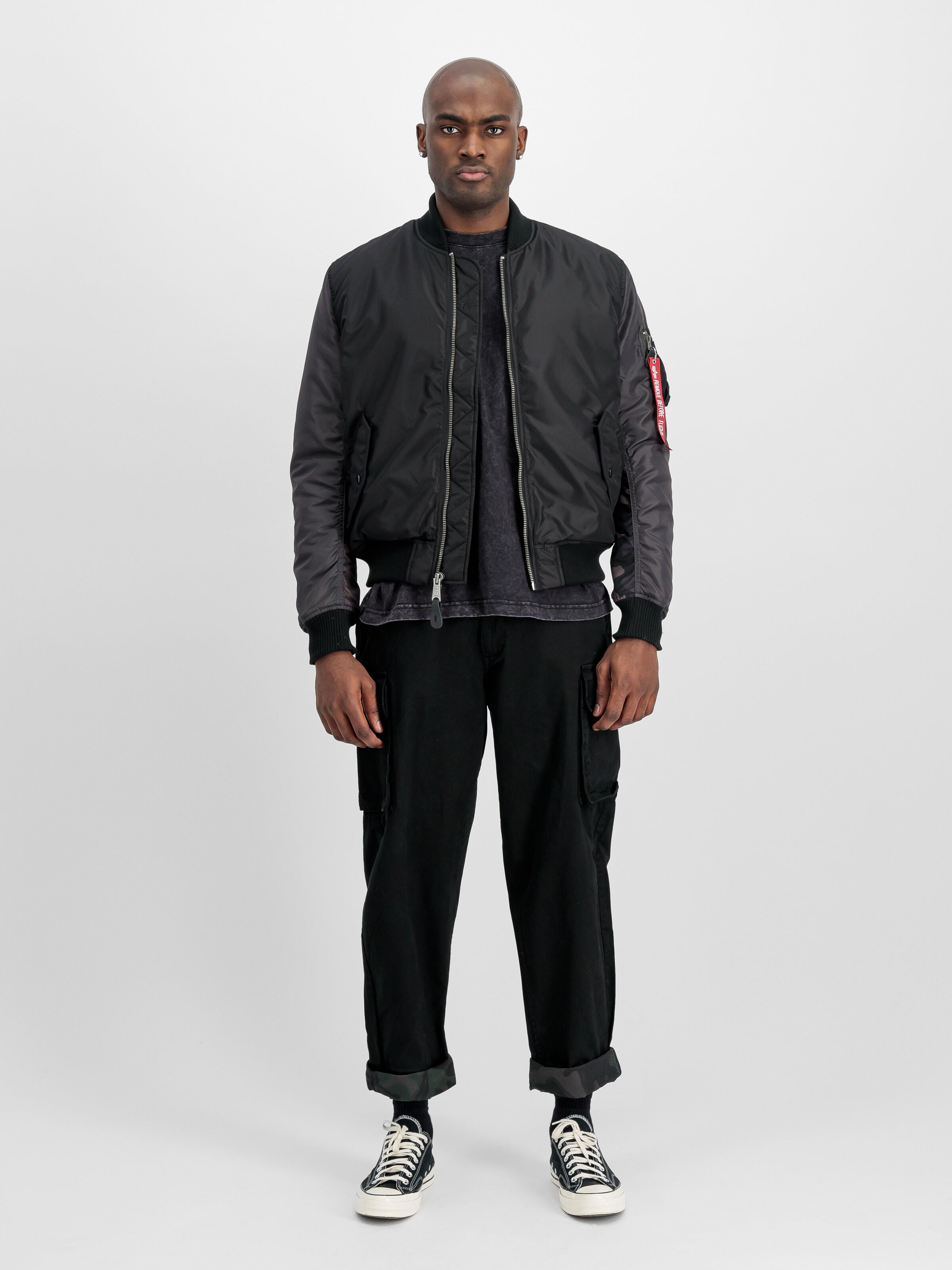 Alpha Industries  Mens Ma-1 Embroidered Back Jacket In Black