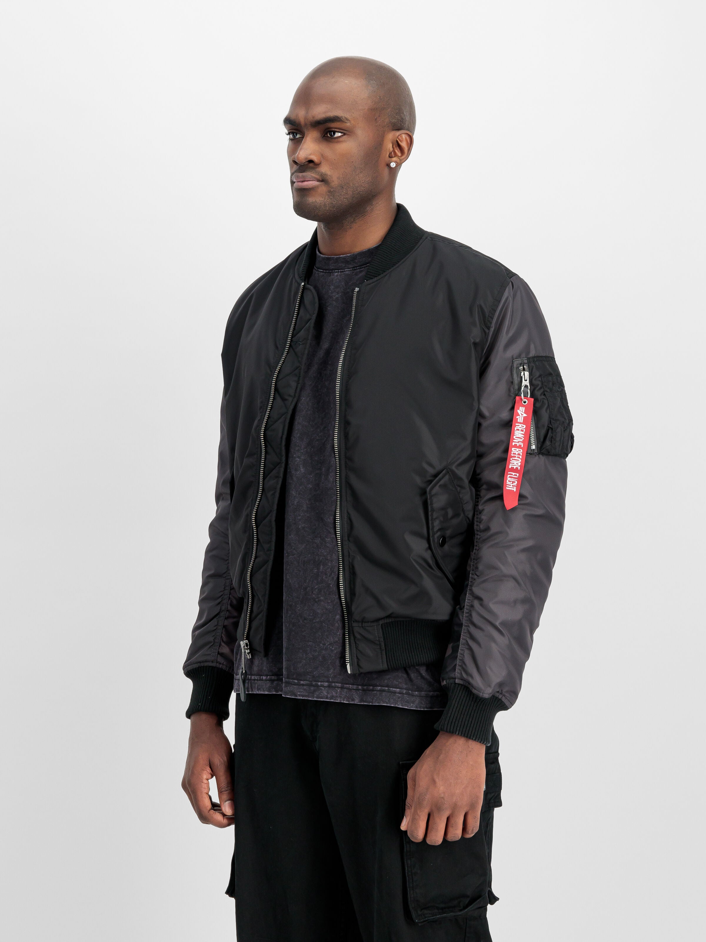 Alpha Industries  Mens Ma-1 Embroidered Back Jacket In Black