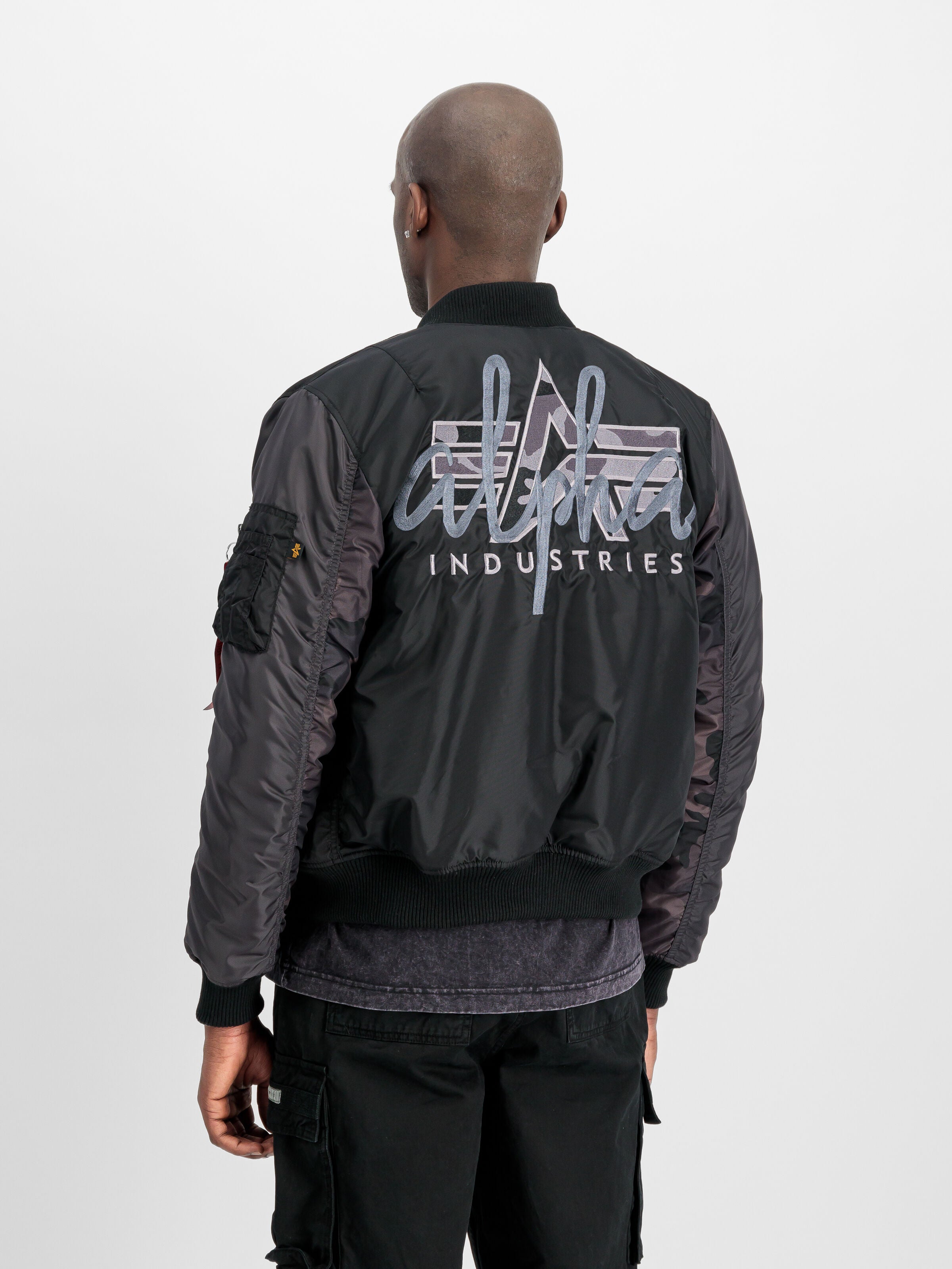 Alpha Industries  Mens Ma-1 Embroidered Back Jacket In Black