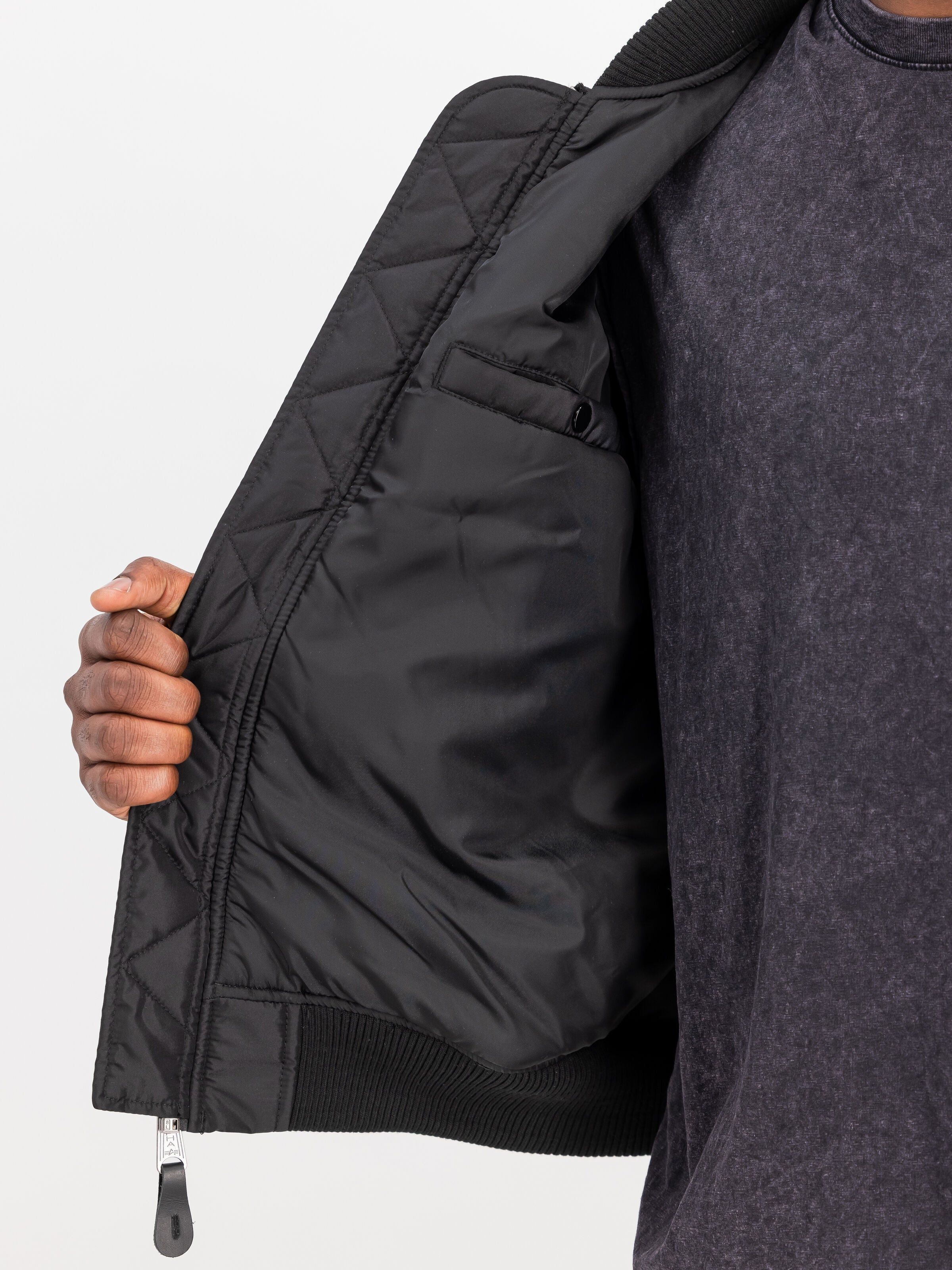 Alpha Industries  Mens Ma-1 Embroidered Back Jacket In Black