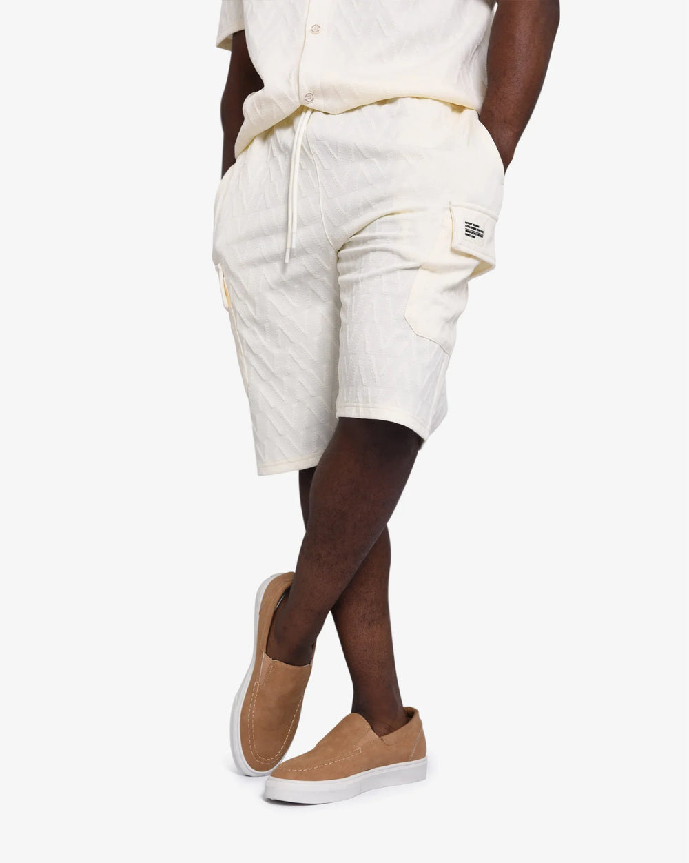 Soviet Mens Piccolo Track Shorts In Off White