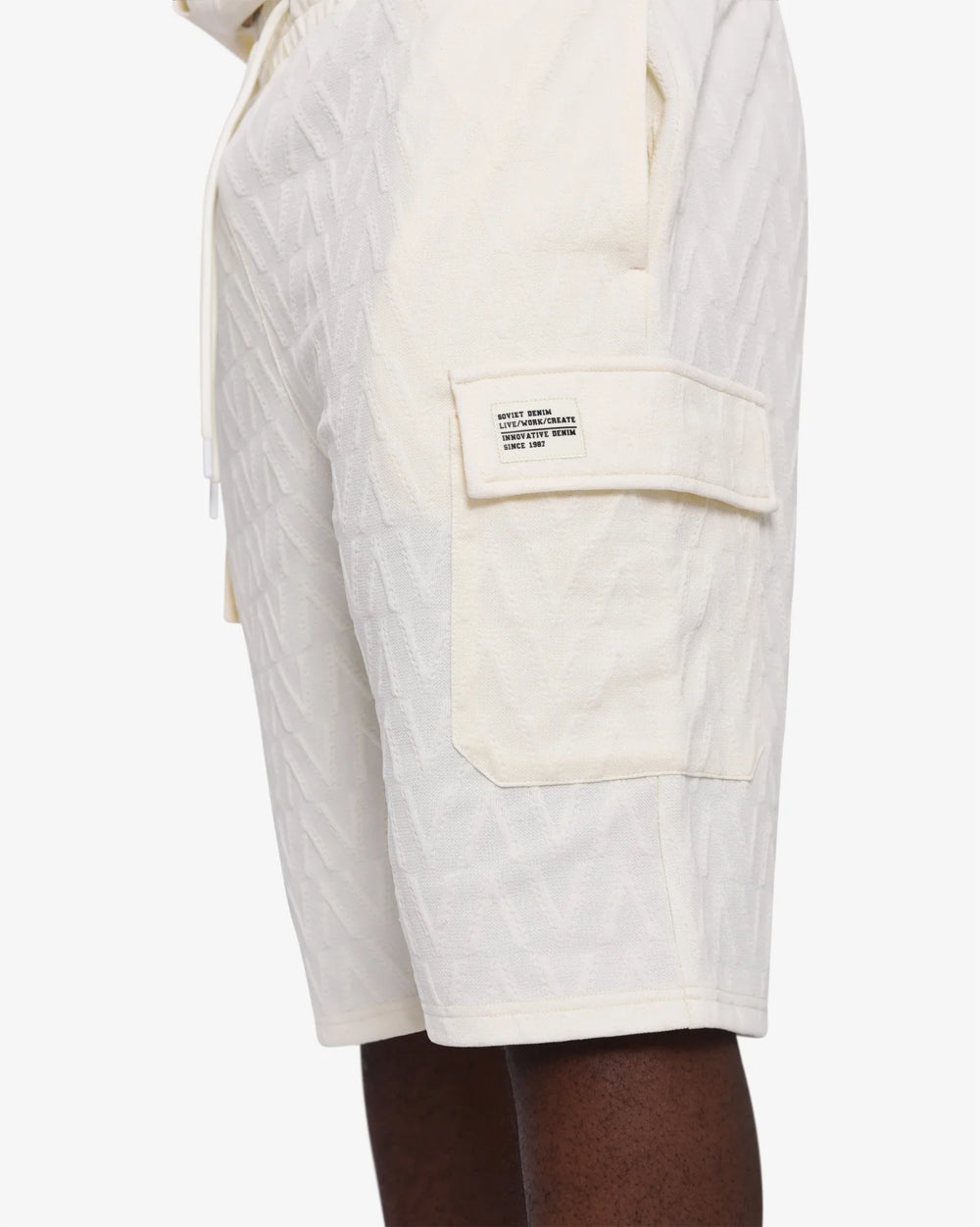 Soviet Mens Piccolo Track Shorts In Off White
