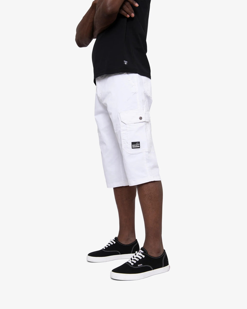 Soviet Mens Comets Clam Digger Cargo  Shorts In White