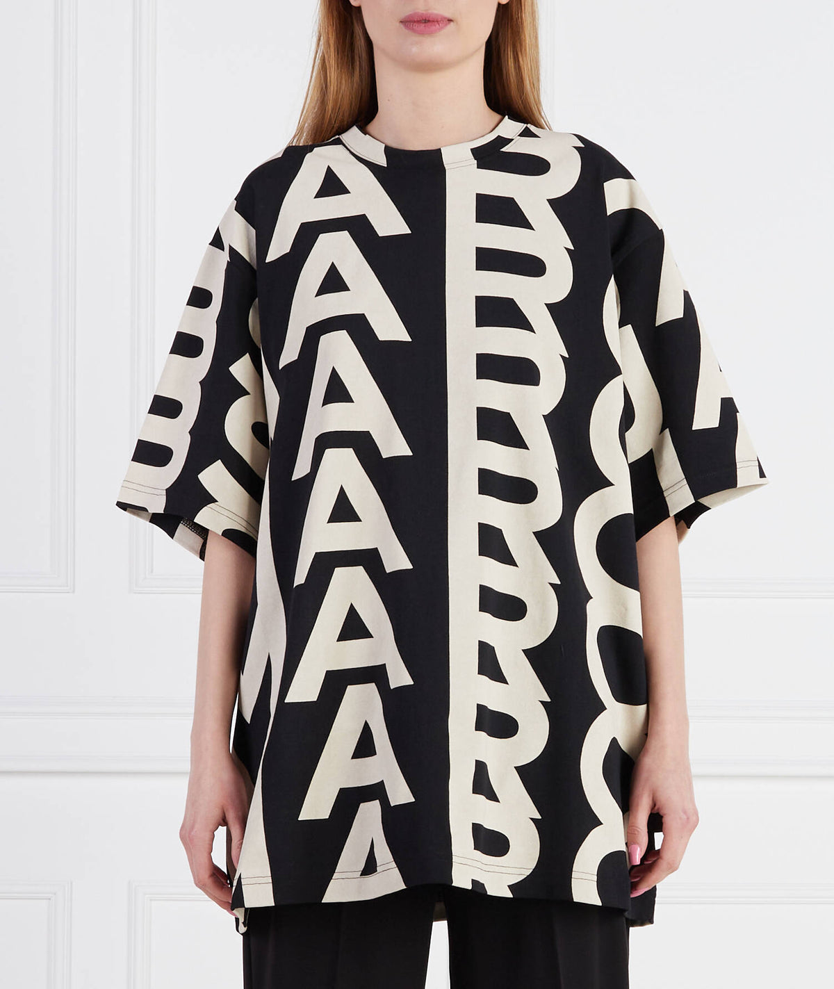 Marc Jacobs Monogram Big T-Shirt In Black and Beige