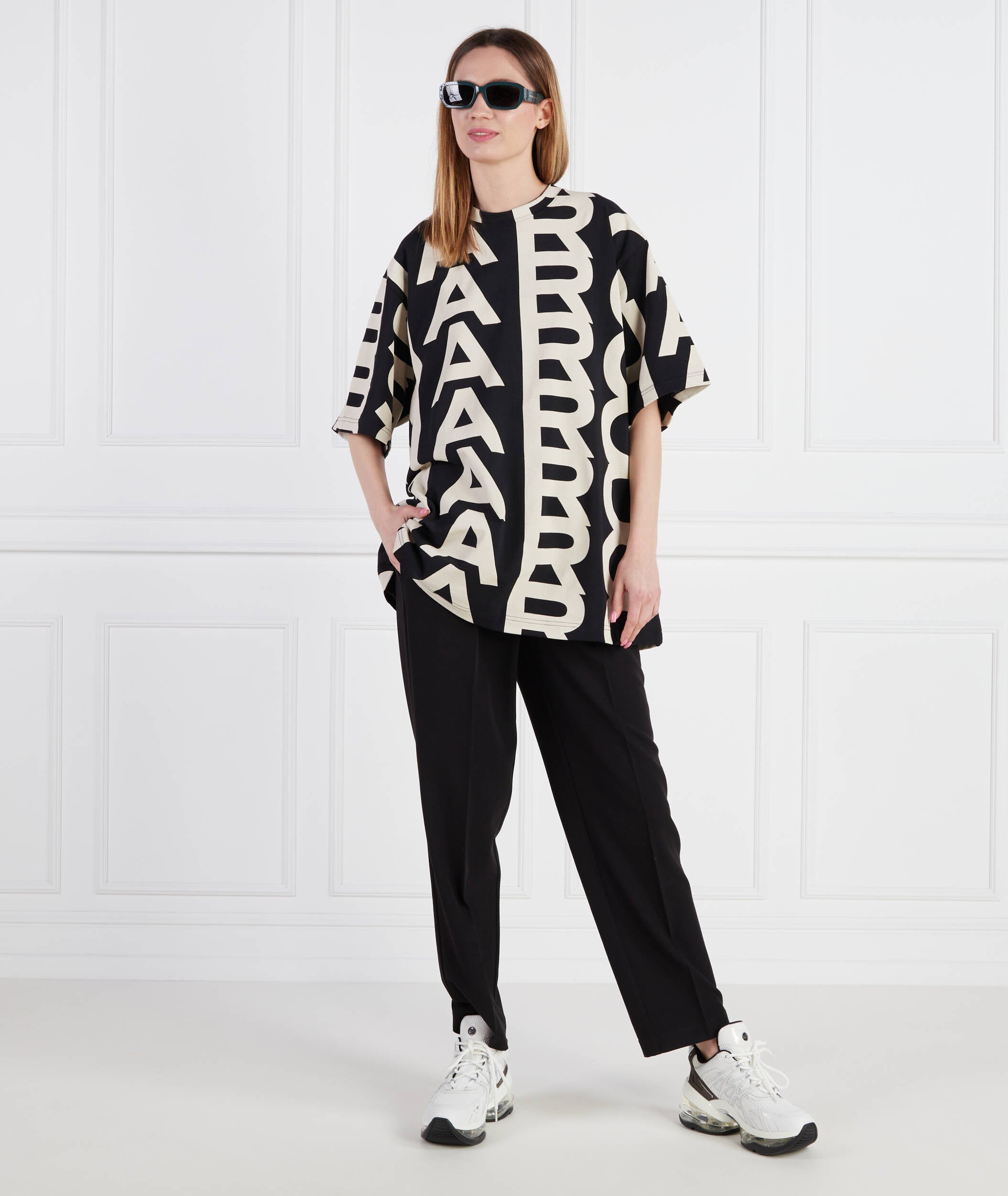 Marc Jacobs Monogram Big T-Shirt In Black and Beige