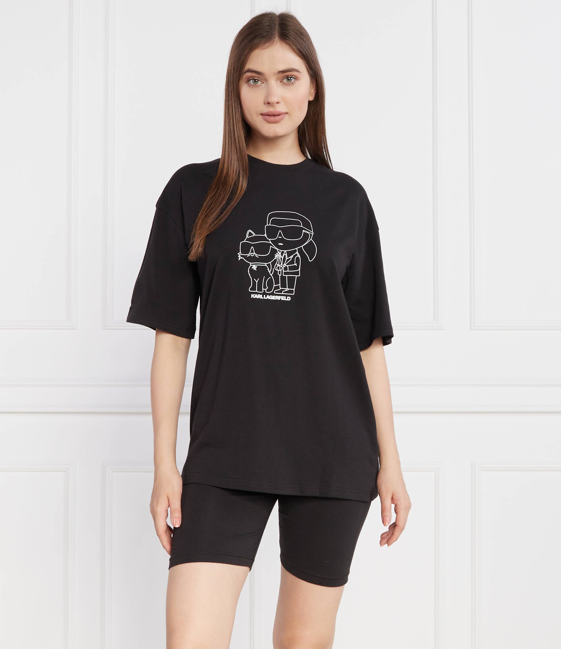 Karl Lagerfeld Womens Ikonik2.0 Bike Pyjama Shorts In Black