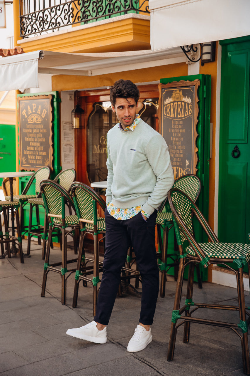 A Fish Named Fred Mens Chino Garment Dye In Navy
