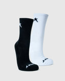 Soviet Mens Blackbird 2 Pack Long  Tennis Socks In Black & White