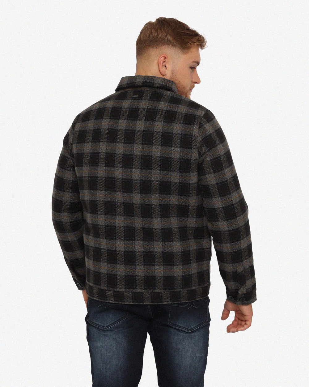 Soviet Mens Button Through Checked Jacket In Black