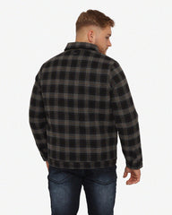 Soviet Mens Button Through Checked Jacket In Black
