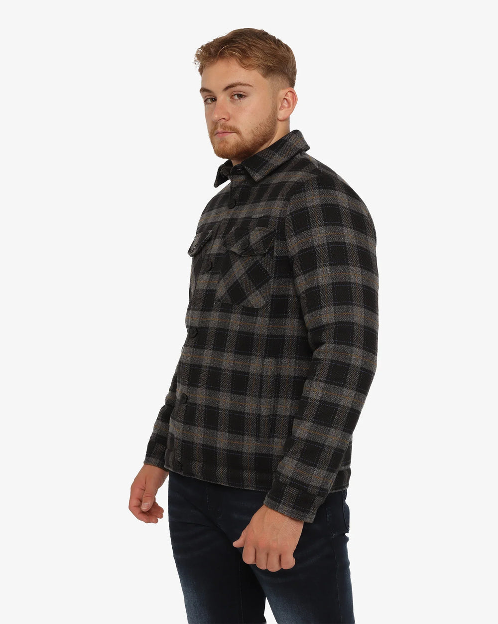 Soviet Mens Button Through Checked Jacket In Black