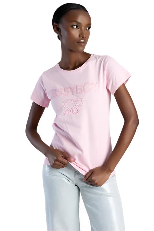 Sissyboy T31095 Regular Fit Embroidered Logo Top Pink