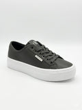 Calvin Klein Womens Vulc Flatform Lace Up Sneakers In Dark Grey