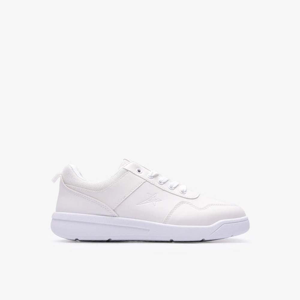 Soviet Unisex Kiddies Andy Low Cut Lace Up Sneakers In White Mono