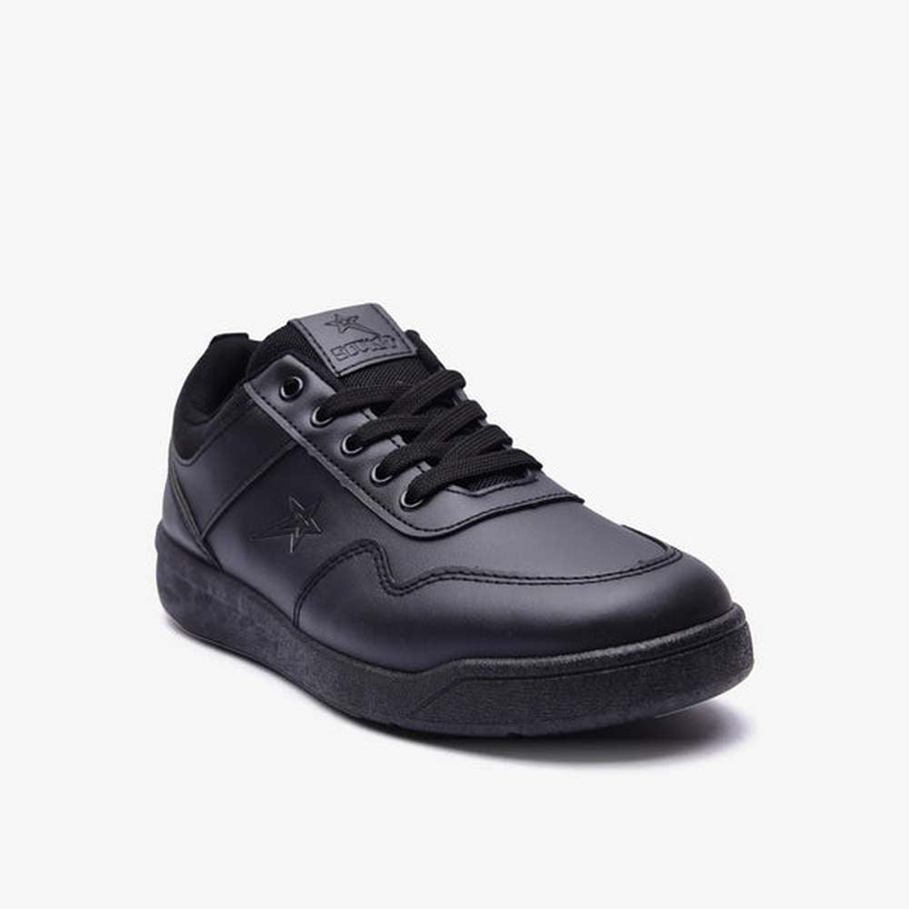 Soviet Unisex Kiddies Andy Low Cut Lace Up Sneakers In Black Mono