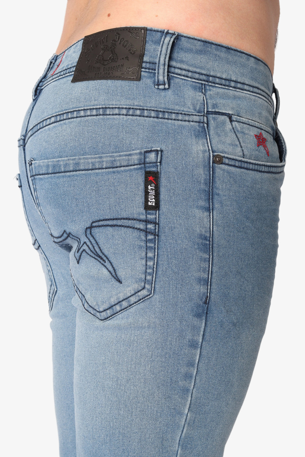 Soviet Mens Cormac Slim Leg Jeans In Light Blue