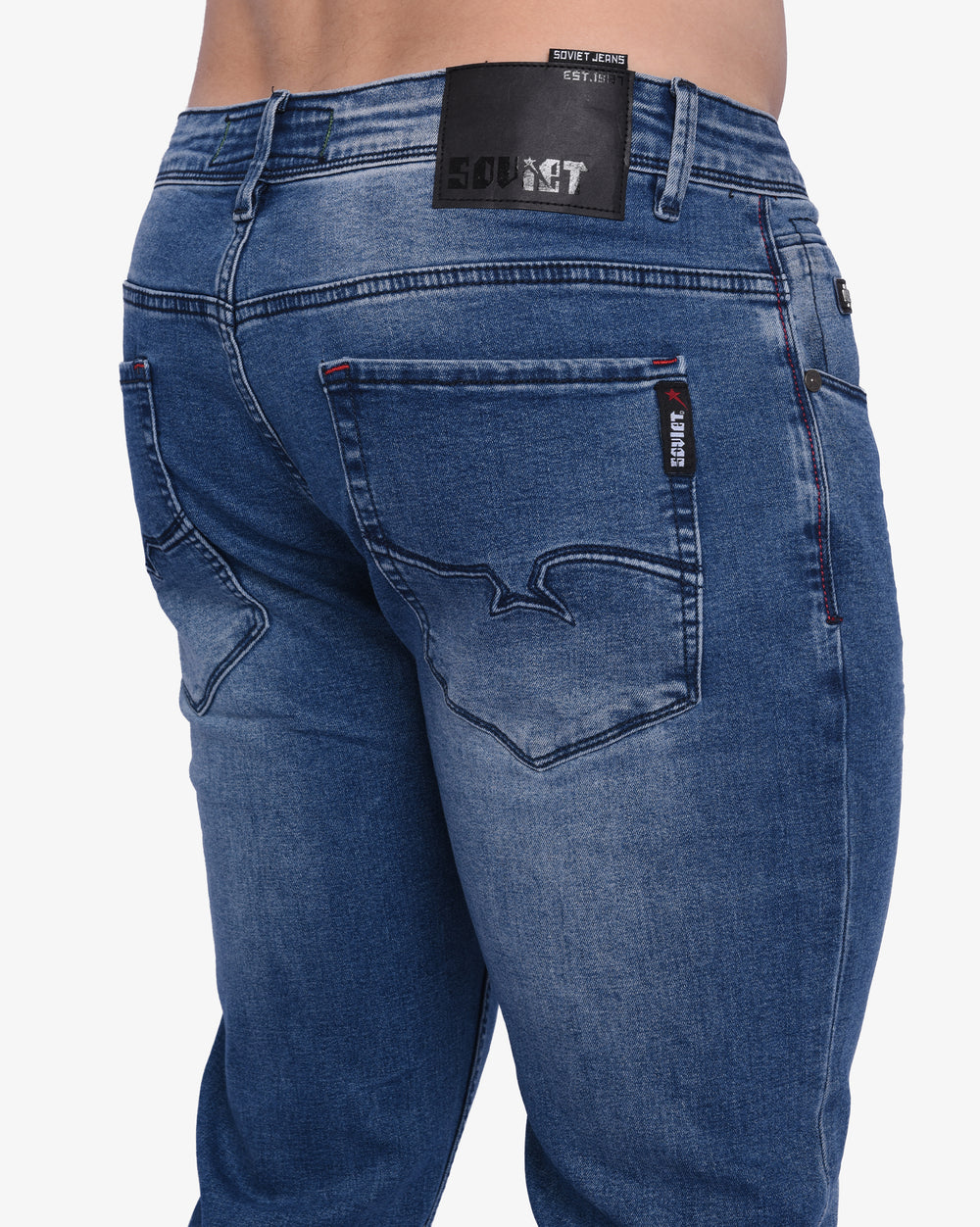 Soviet Minori Mens Fashion Skinny Skinny Jeans Dark Indigo