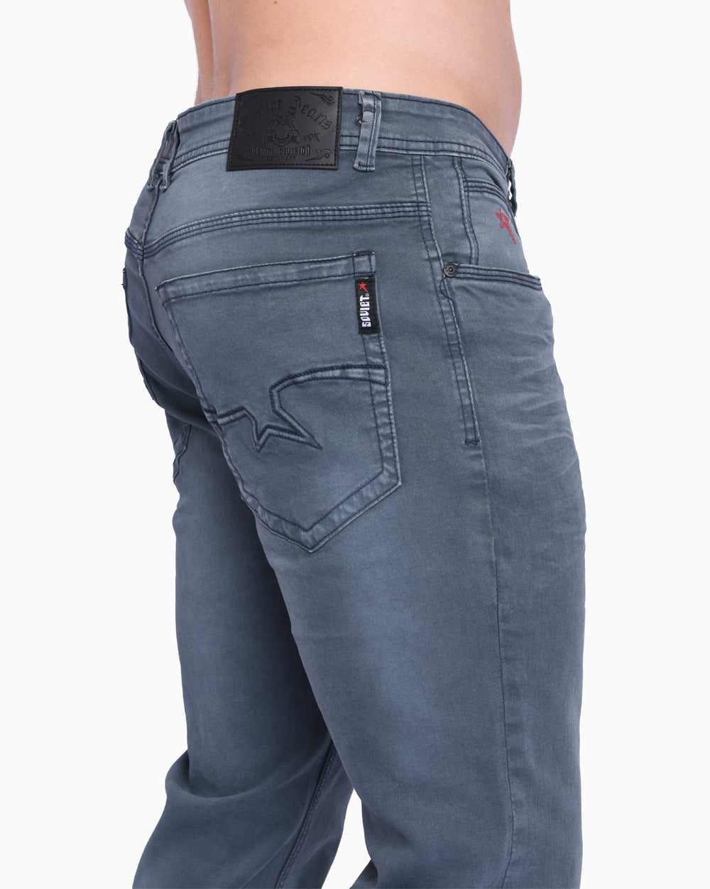 Soviet Mens Trooper #9 Slim Leg Jeans In Metallic Blue