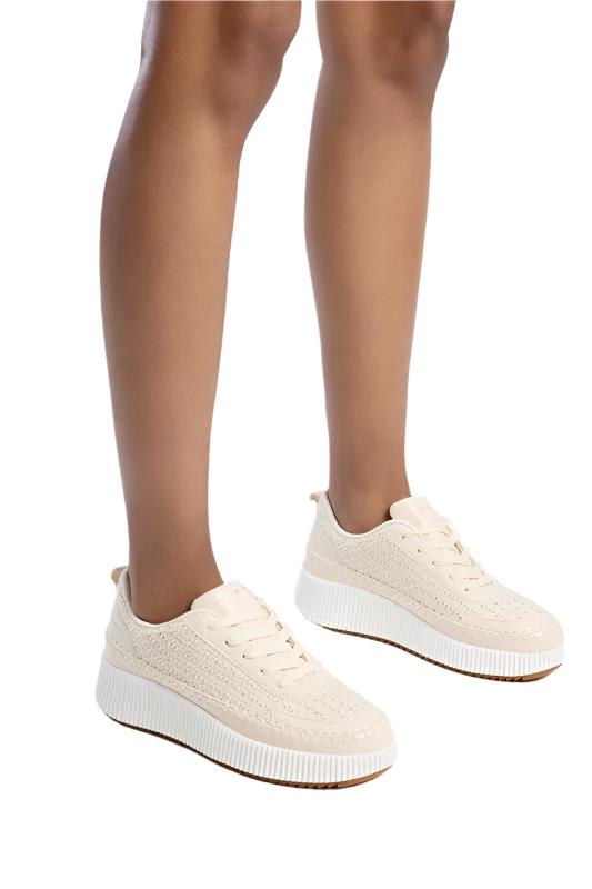 Sissyboy Sh1209 Ladies Frolic Crochet Sneaker Cream