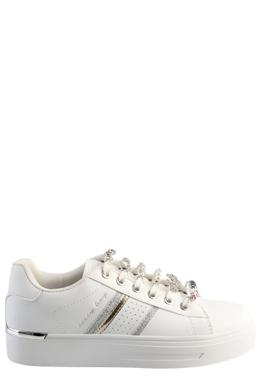 Sissyboy Sh1213 Ladies Adorn Sneaker W/ Trims White