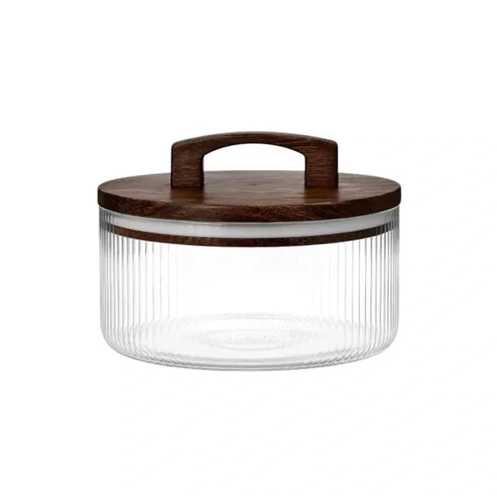 Aqua Canister Glass Flute Line Acalid 0.8L