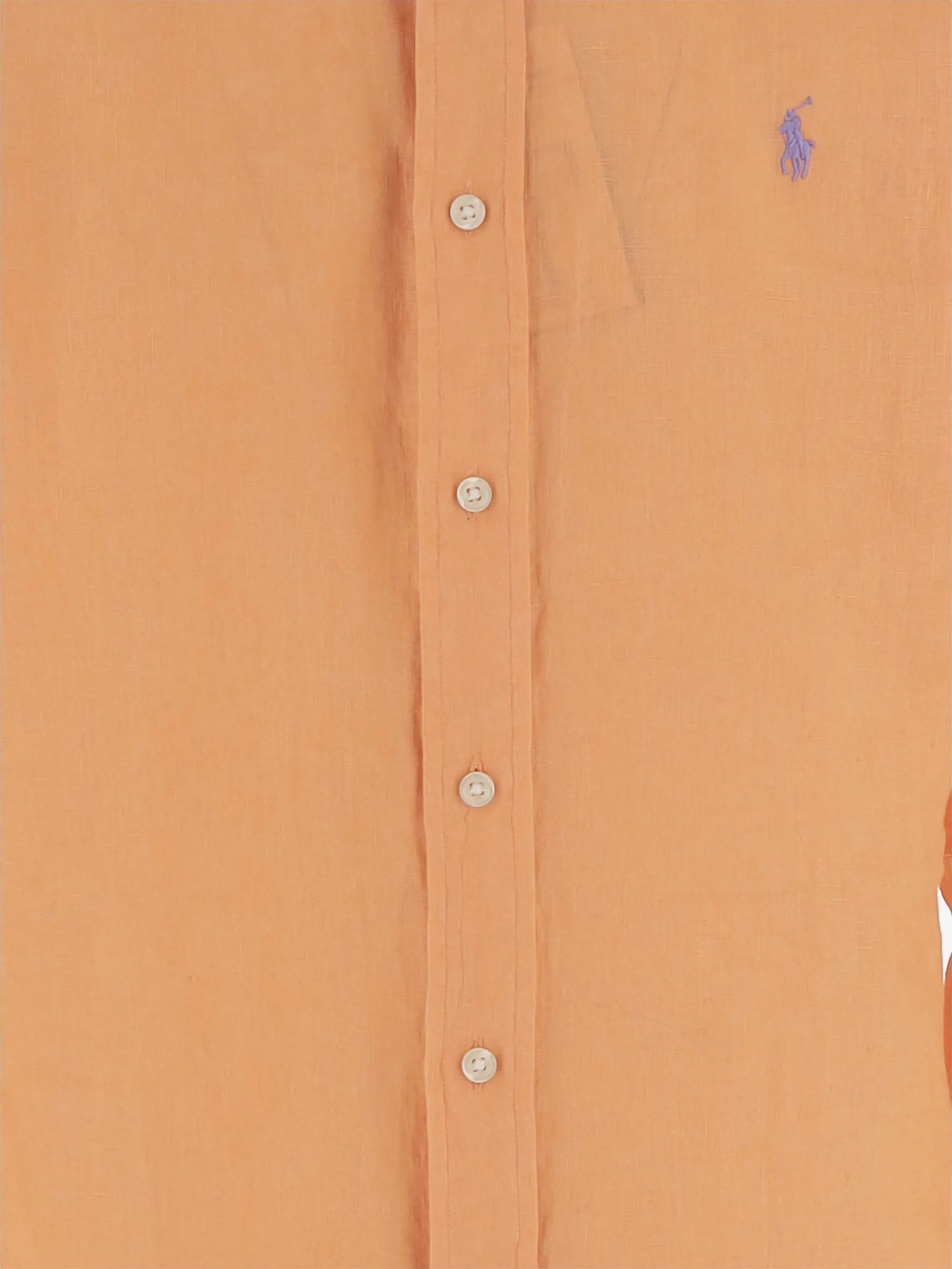 Polo Plain Linen Shirts For Men In Orange