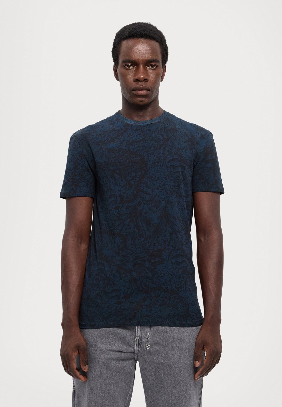 Just Cavalli Mens Stretch T-Shirt In Navy