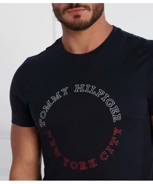 Tommy Hilfiger Mens Monotype Roundle Tee T-Shirts In Navy