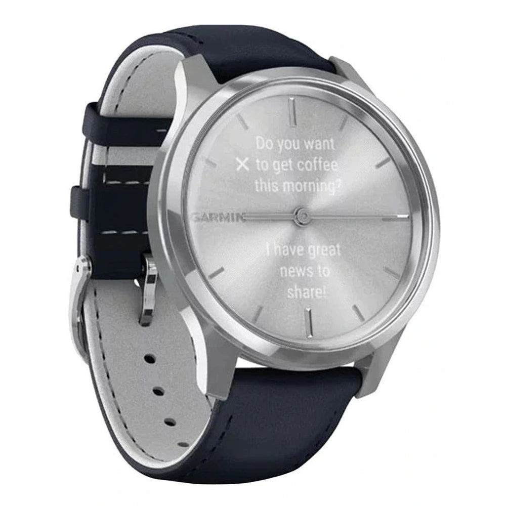 Garmin Unisex Silver Dial Vivomove Watch In Black