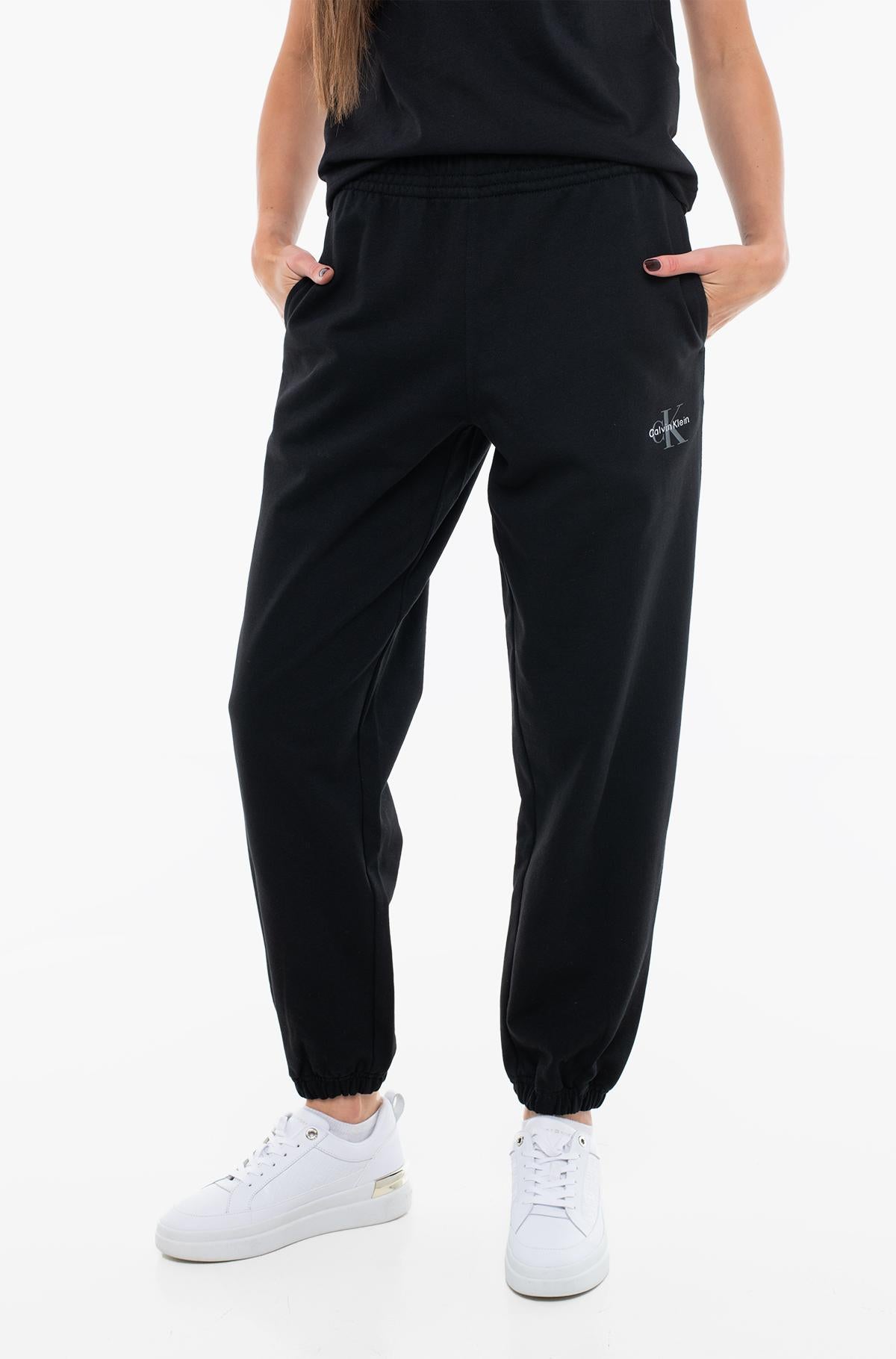 Calvin Klein Unisex Monologo French Terry Jogger In Black