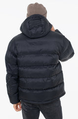 Calvin Klein Mens Nylon Monogram Puffer Jacket In Black