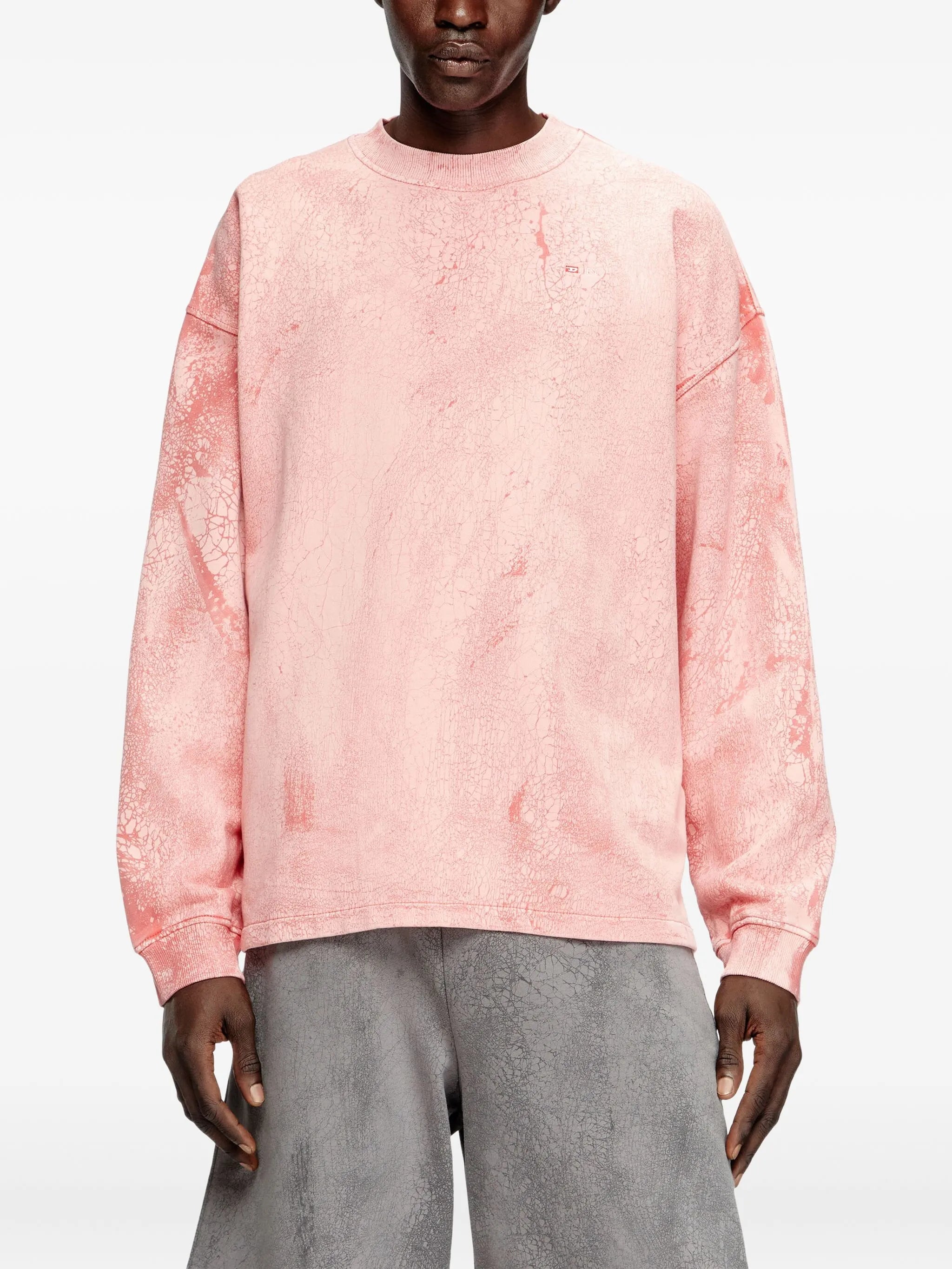Diesel Mens S-Baxt-T1 Sweatshirt In Peach
