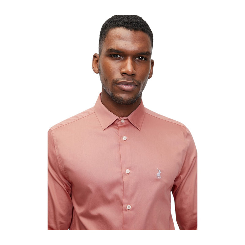 Polo Mens Essential Sateen Long Sleeve Shirt In Pink