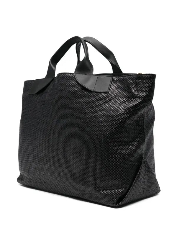Nº21 Womens Interwoven Raffia Tote Bag In Black