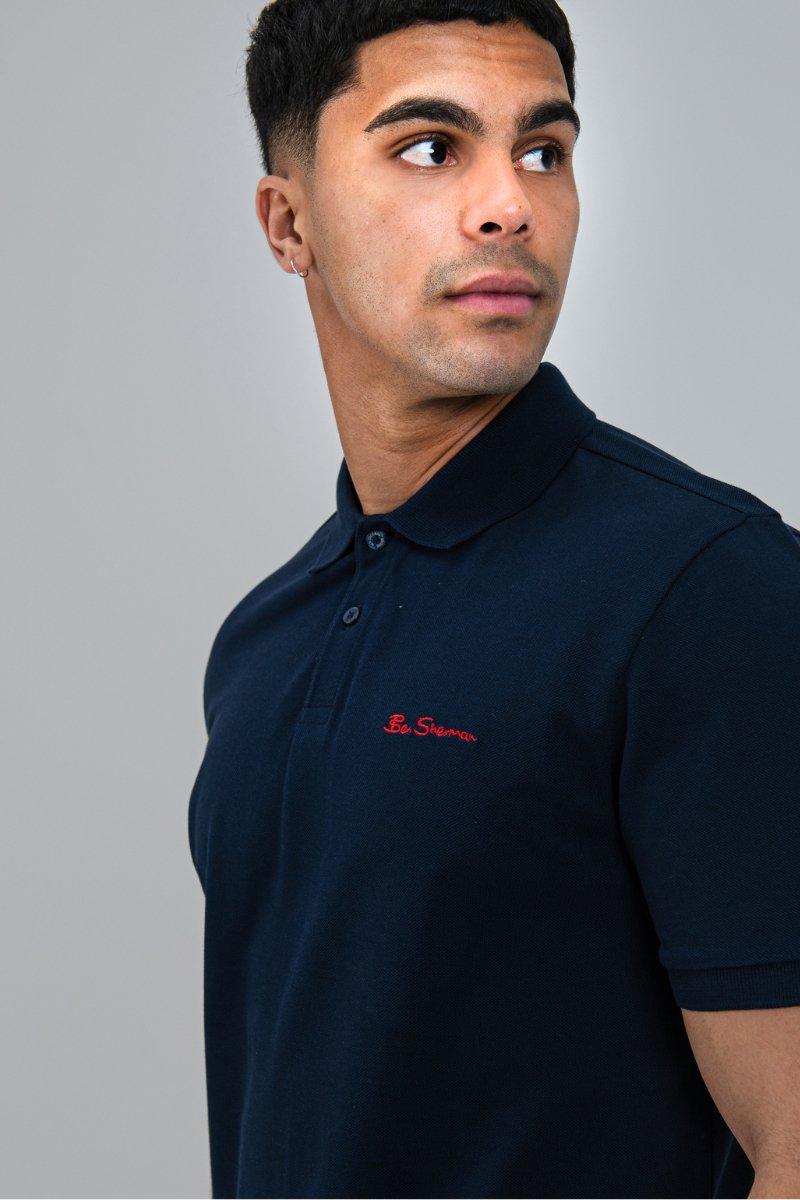Ben Shermen Ben Polo Short Sleeve Golfer In Navy