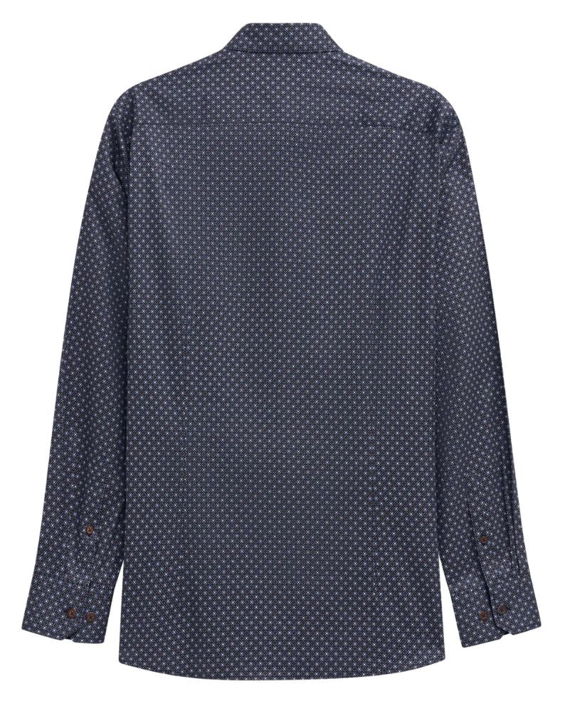 Bugatti Mens Casual Long Sleeve Shirt In Navy