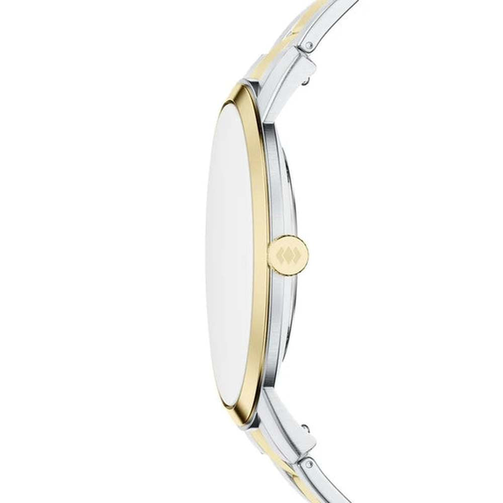 Fossil Mens Minimalist 3 hand Black Dial Watch In Gold & Silver